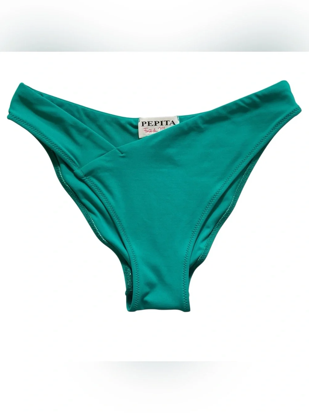 Pepita Forte dei Marmi Teal Flower Appliqué Micro Bikini Set XS Vaca Influencer